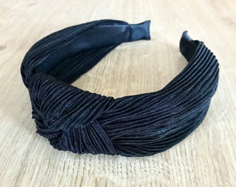 Black Shimmer Knot Front Headband | Christmas Gift | Christmas Party