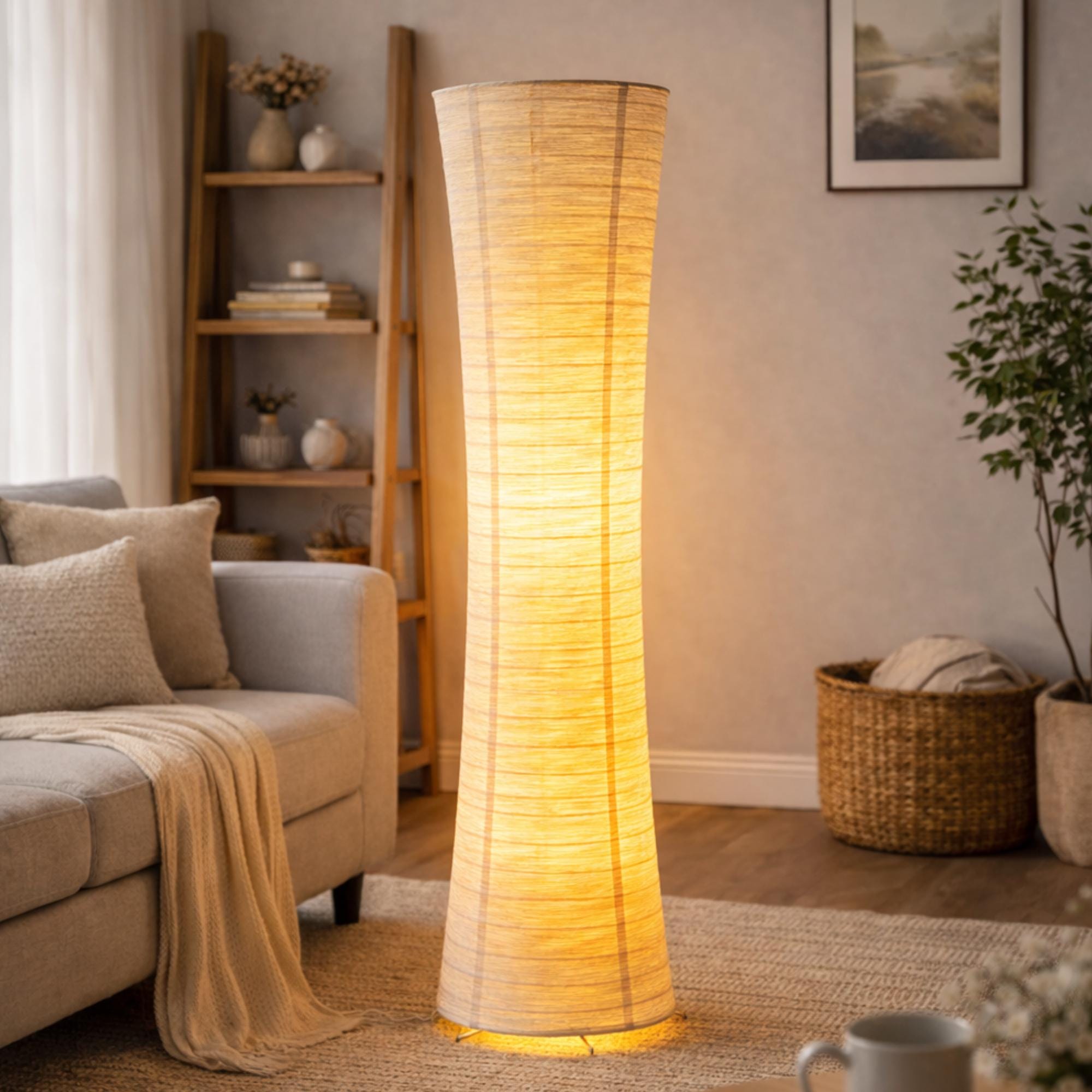 Abat jour osier pour lampadaire pied - France