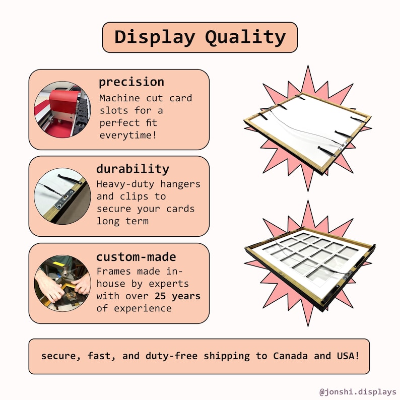 Custom Trading Card Display Frame | UV Protective Acrylic Available | Pokémon, Yu-Gi-Oh!, Magic The Gathering, Sports Cards afbeelding 4