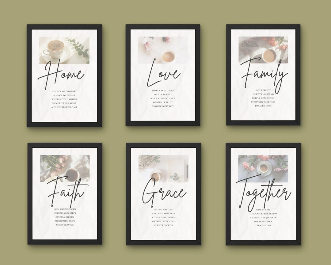 Inspirational Home Quote Prints Set | Minimalist Wall Art (digital ...