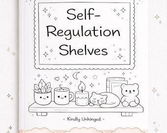 Livro de colorir para autorregulação para imprimir | Desenhos aconchegantes e kawaii para colorir | Atividade de autocuidado para saúde mental | Download digital ideal para terapeutas