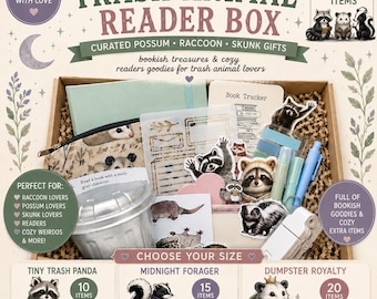 Trash Animal Reader Box | Curated Possum, Raccoon & Skunk Gift Set | Bookish Stationery Bundle | Reader Care Package