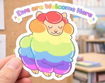 Rainbow Sheep Sticker | Inclusive LGBTQ+ Mental Health Decor