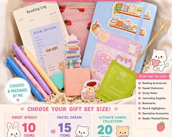 Kawaii Curated Box | Cute Stationery Gift Box | Kawaii Gift Set | Cute Desk Accessories | Reader Gift