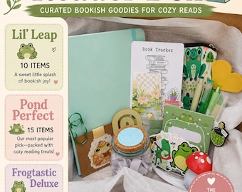 Frog Reader Gift Box | Frog Book Lover Gift | Curated Bookish Gift Box | Reading Accessories | Cozy Frog Stationery Gift