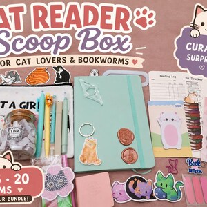 Curated Cat-Themed Book Lover Gift Set | Reading Accessories, Stationery & Cozy Cat Surprises