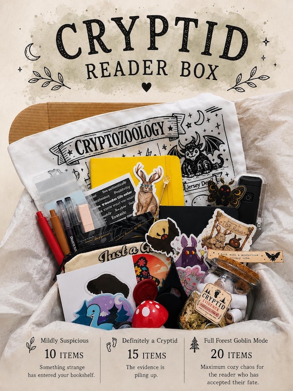 Cryptid Reader Box | Cozy Bookish Gift Box | Fantasy Reader Gift | Folklore Inspired Book Box | Whimsical Reading Accessories