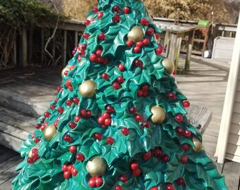 lovely large 19 rare ceramic christmas tree vintage tree holly tree table top tree ready to paint ceramic bisque u paint - Vintage Ceramic Christmas Tree lovely large 19 rare ceramic christmas tree vintage tree holly tree table top tree ready to paint ceramic bisque u paint - Vintage Ceramic Christmas Tree