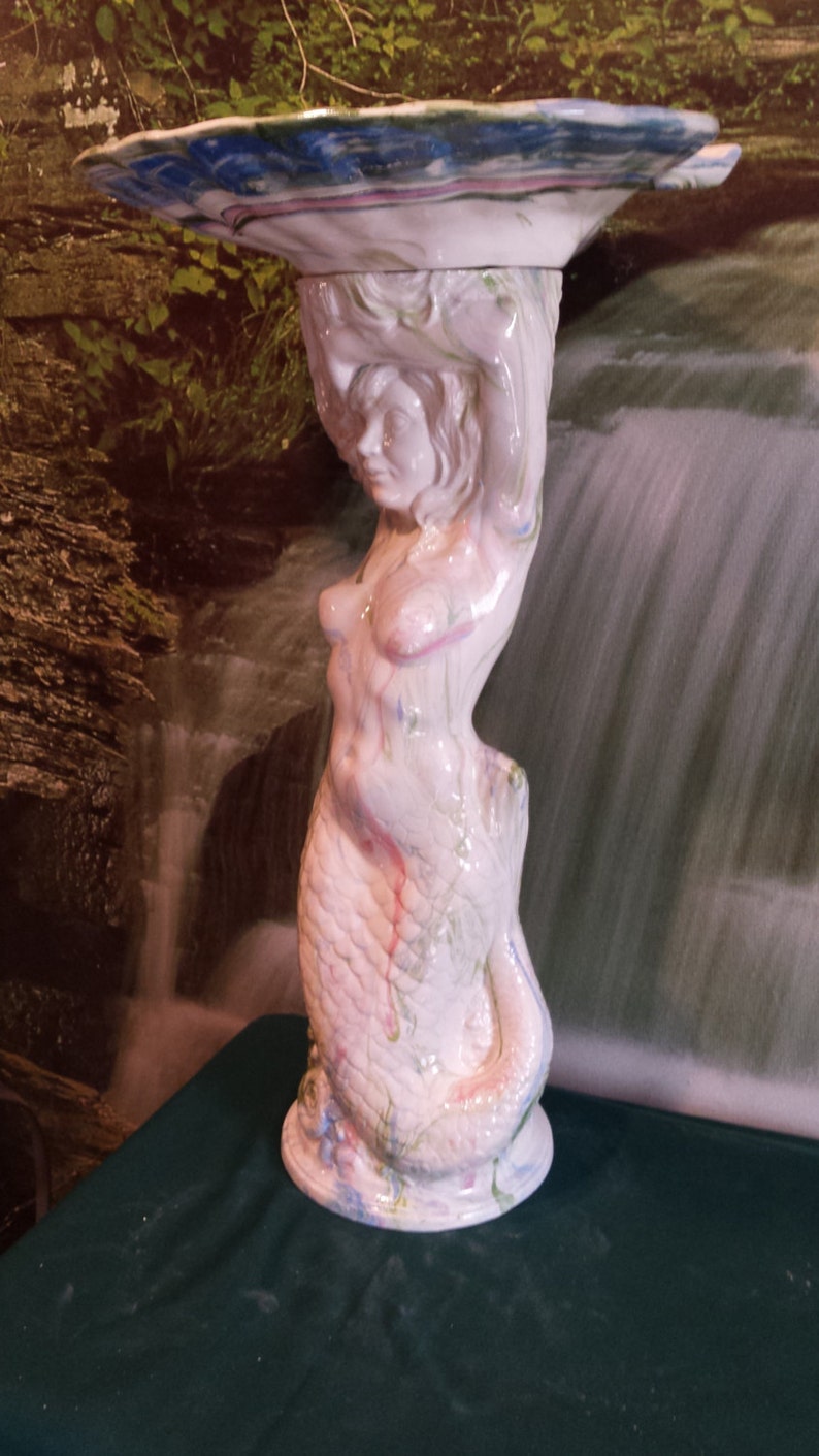 Huge 26 Mermaid Birdbath Yard Ornament Etsy