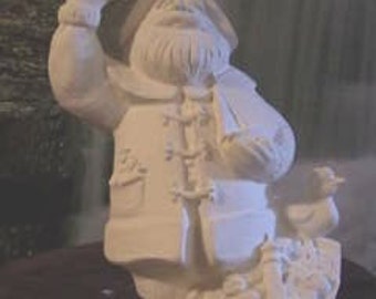 Nautical Santa, Fisherman Santa, Collectible, Vintage Santa, Old World, Christmas Decoration, Gare, Ready to paint, u-paint,Ceramic bisque