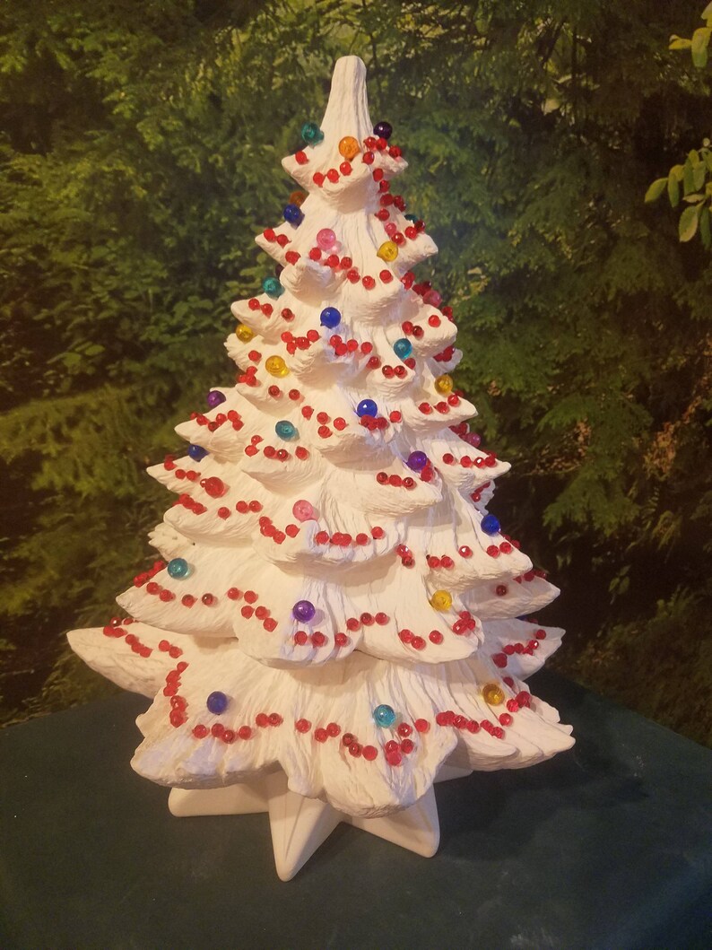 20 Ceramic Garland Christmas tree Multiple holes Etsy