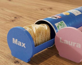 Personalisierter Pringles Auszug mit Name | Snack-Lifter | Individuelle Geschenkidee für Gamer & Snack-Fans | Spender | Zubehör