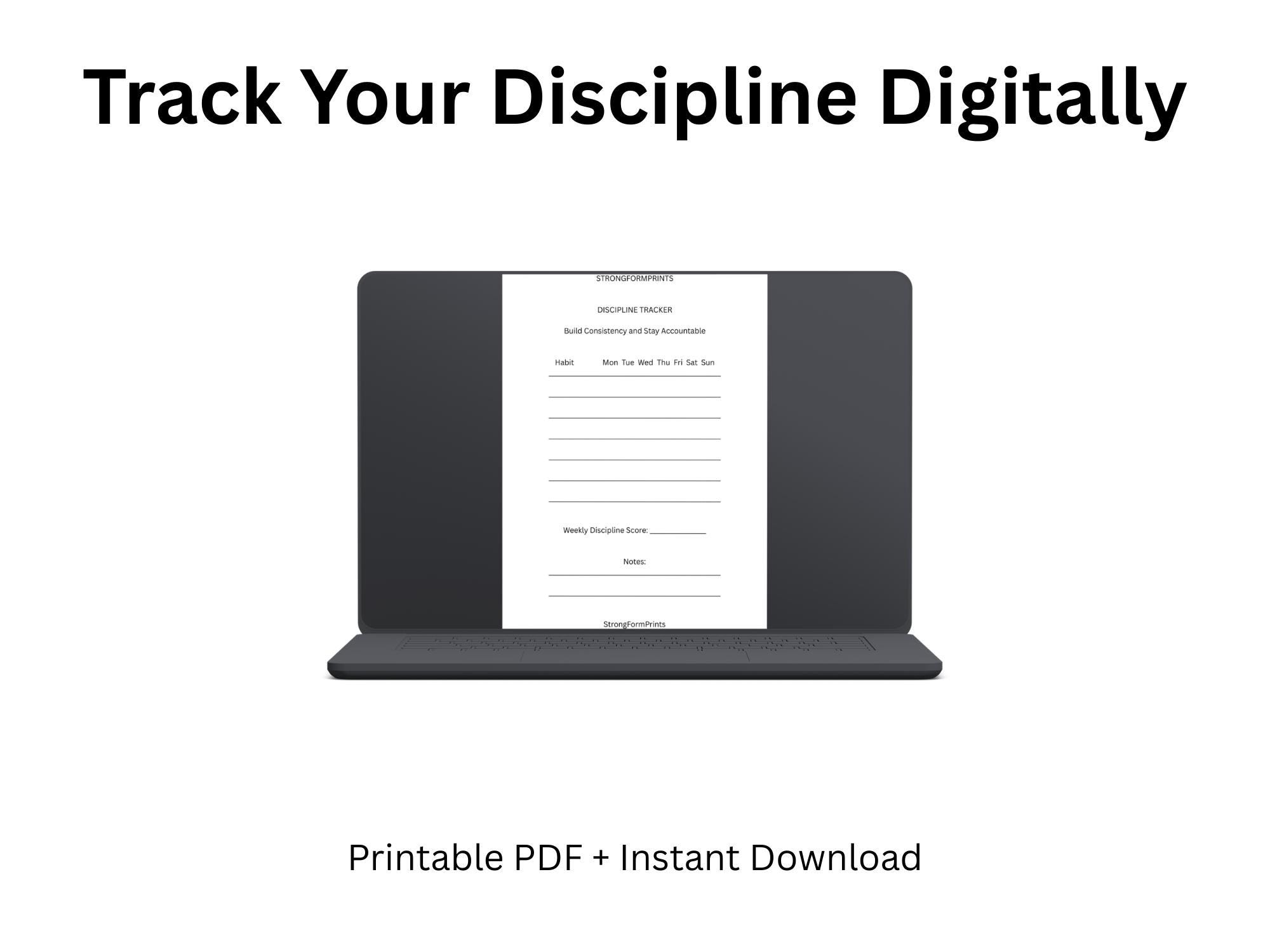 Discipline Tracker Printable PDF: Habit Planner (digital Download) - Etsy