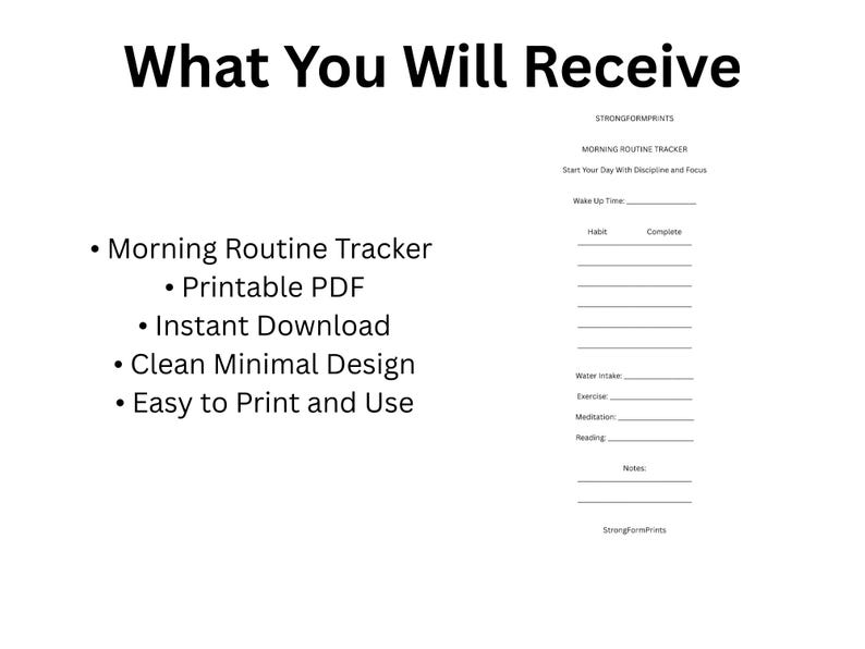 Morning Routine Tracker Printable: Daily Habit Planner (digital ...