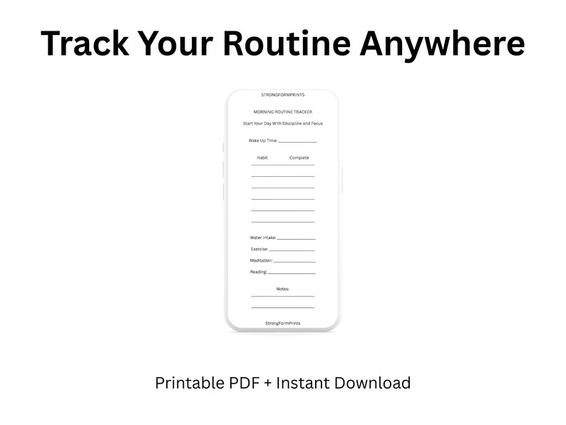 Routine Track Morning Routine Tracker Printable: Daily Habit Planner (digital ...