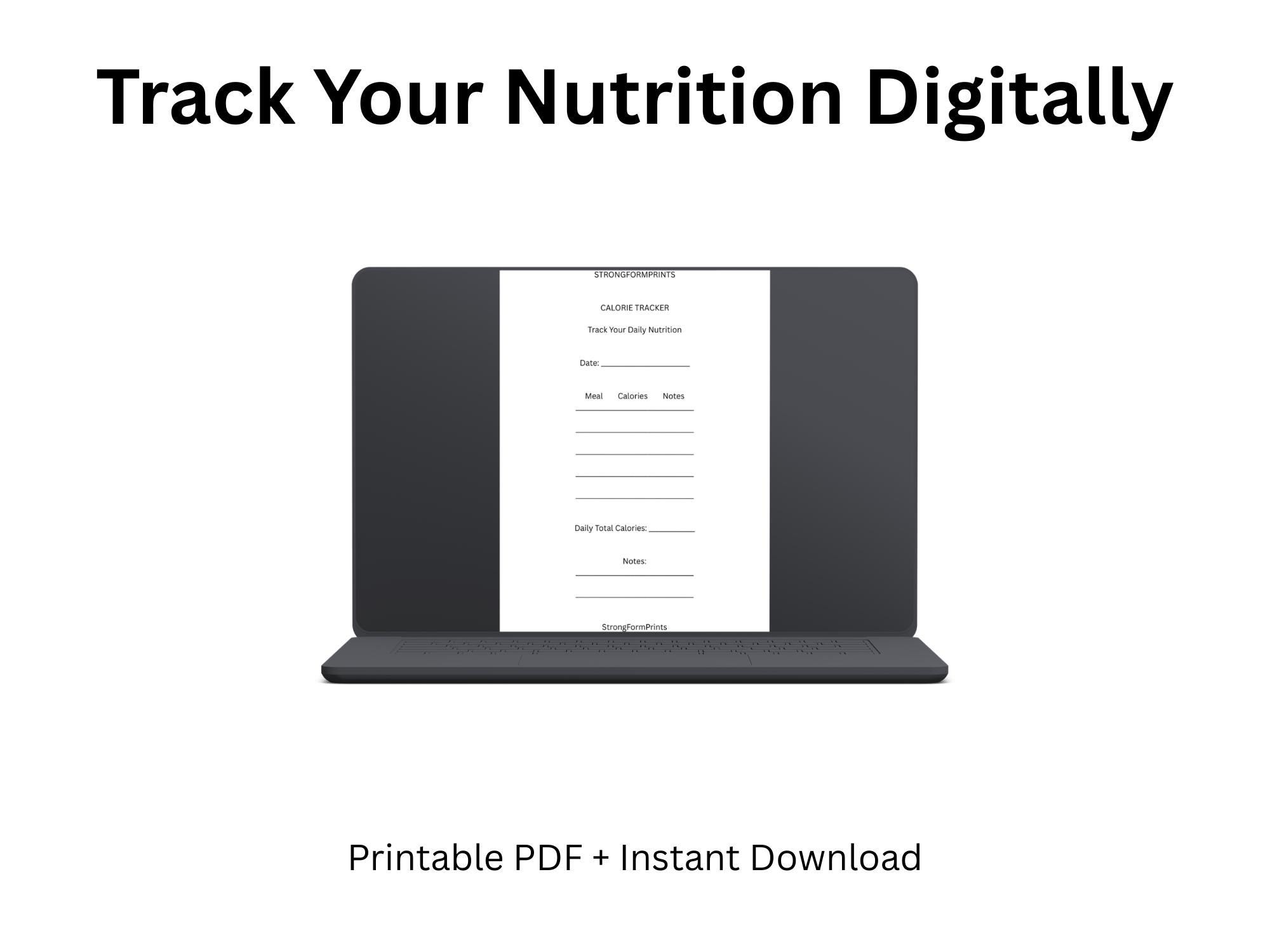 Calorie Tracker Printable PDF: Nutrition Food Log (digital Download) - Etsy