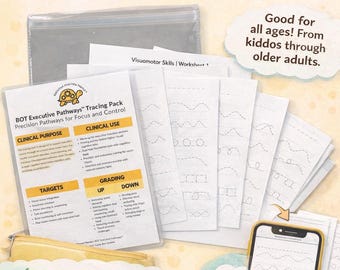 Executive Pathways Tracing Pack – Fine Motor Skills, All Ages (Digital File Access