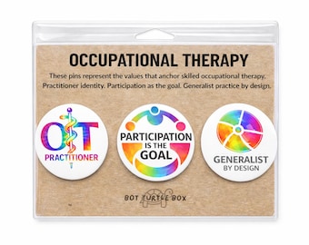 Occupational Therapy Pins: OT Practitioner, Educator & Researcher, Clinical Reasoning, Participation Enamel Pins