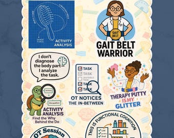 Occupational Therapy Clinical Sticker Sheets: Functional, occupational therapist-designed stickers