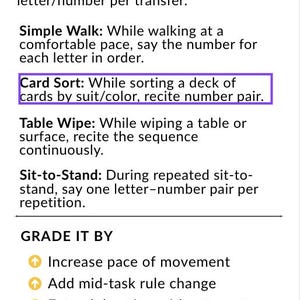 Pu&ograve; includere: Una carta bianca con la parola "ACTIVITIES" in alto, un'icona di tartaruga e il numero 4. La carta elenca attivit&agrave; come "Card Sort" e "Table Wipe". La parte inferiore della carta dice "STANDARD SKIP COUNTING".