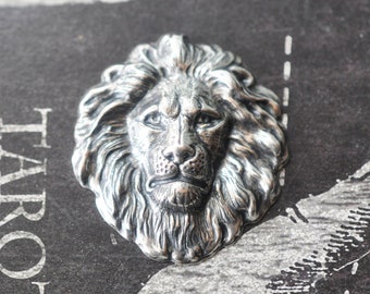 アンティークシルバー ライオンと蛇の刻印 ~ ジュエリー酸化金具 (E-15