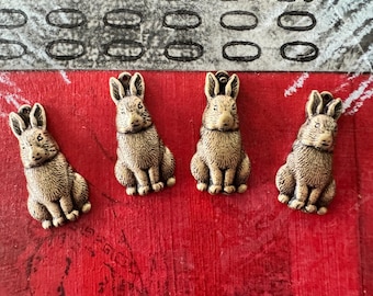 Bunny Charms, Brass Ox, Brass Stampings, FOUR