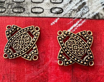 Connettori per gioielli, stampaggio in ottone, ottone Ox, TWO
