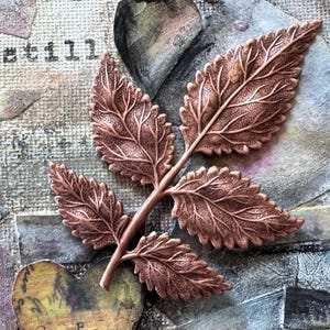 Large Leaf Brass Stamping, ROSE OX