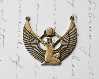 Egyptian Goddess Necklace Base, Brass stampings, Brass Ox