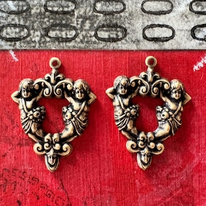 Jugendstil Engel Charms, Messing Ochse, ZWEI