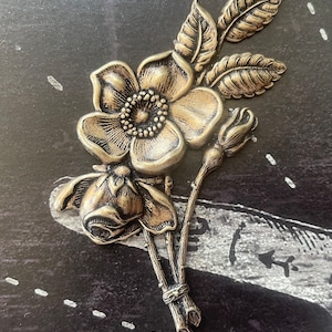 Dogwood Flower Brass Stampings, Brass Ox, 68mm