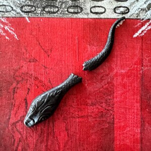 Brass Snake Head and Tail, Black Satin Finish