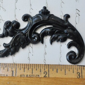 Brass Winged Gargoyles, Black Satin Finish, One Set, Left and Right, 77mm x 34mm image 2