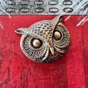 Large Brass Owl Head, Brass Ox, Made in the USA