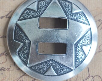 Southwestern Star Concho, Brass Stampings, Sterling Silver Finish, Silver Conchos, Southwestern Jewelry Supplies Made in the USA
