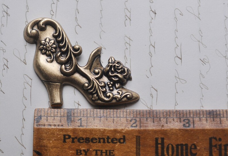 Marie Antoinette's Shoe Brass Stamping Sterling Silver Finish