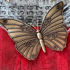 Extra Large Brass Butterfly, Brass Ox