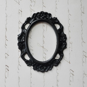 Open Cameo Setting, 40 X 30mm with Gaps, Black Satin Finish