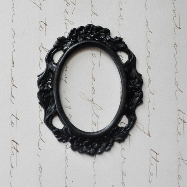 Open Cameo Setting, 40 X 30mm with Gaps, Black Satin Finish