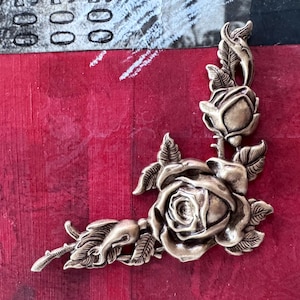 Large Rose Brass Corner, USA Made Brass Stamping