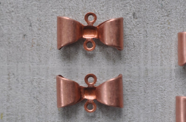 SIX Rose Gold Brass Bow Connectors