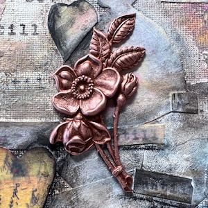 Mässingsstämplar av Dogwood Flower, ROSE OX