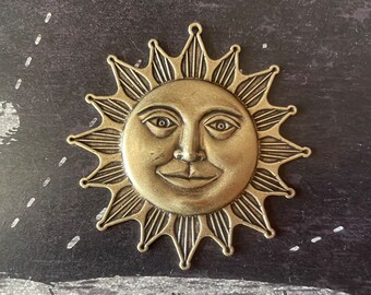 Brass Sun Pendant, Brass Ox