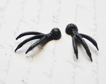 Raven Claws, Brass Stampings, Black Satin Finish, TWO