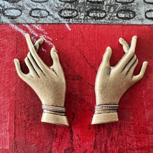 Left and Right Brass Hands, Brass Ox finish, ONE SET