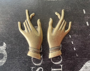 Left and Right Brass Hands, Brass Ox finish, ONE SET