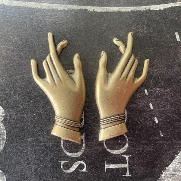 Left and Right Brass Hands, Brass Ox finish, ONE SET