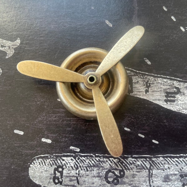 Steampunk Propeller Brass Stamping, Brass Ox