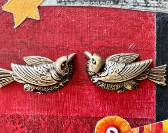 ヴィンテージ真鍮製 BIrks 鳥の置物、真鍮鋳造置物、真鍮製鳥の像