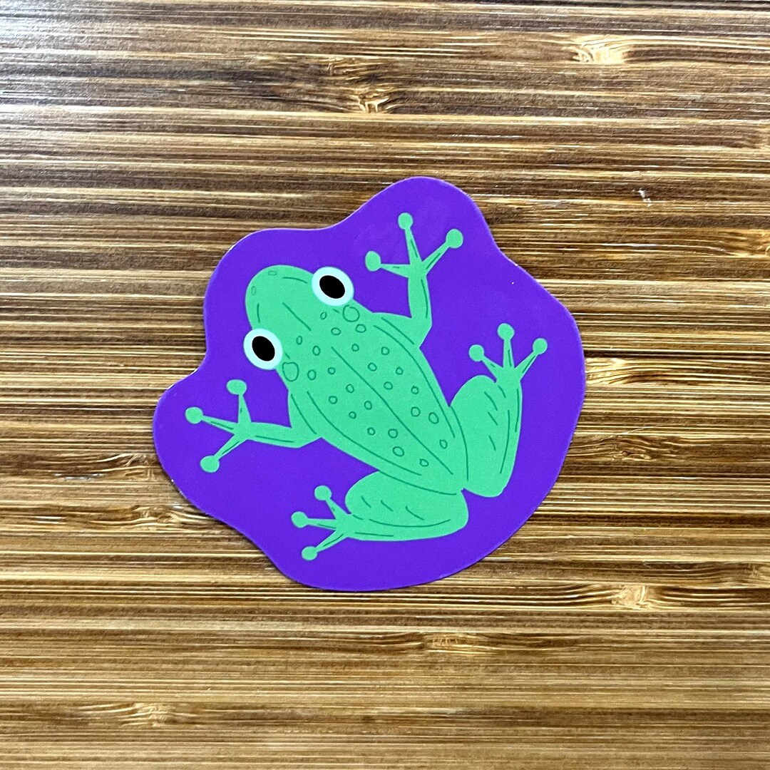 Tree Frog Sticker Tree Frog Sticker | Green Frog Drawing | Vinyl Aquatic Animal Decal ...